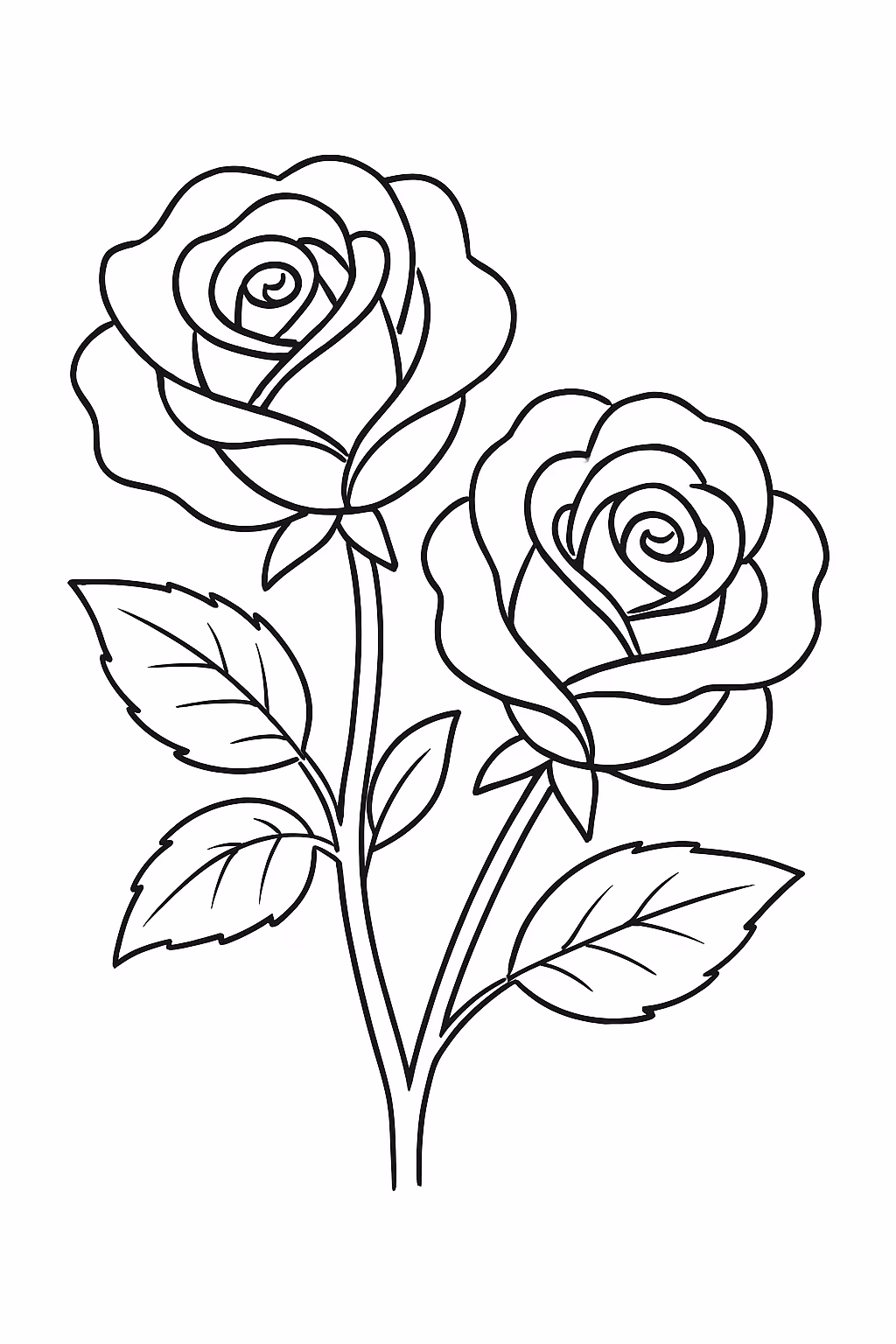 Grupo dos rosas para colorir — desenho para imprimir