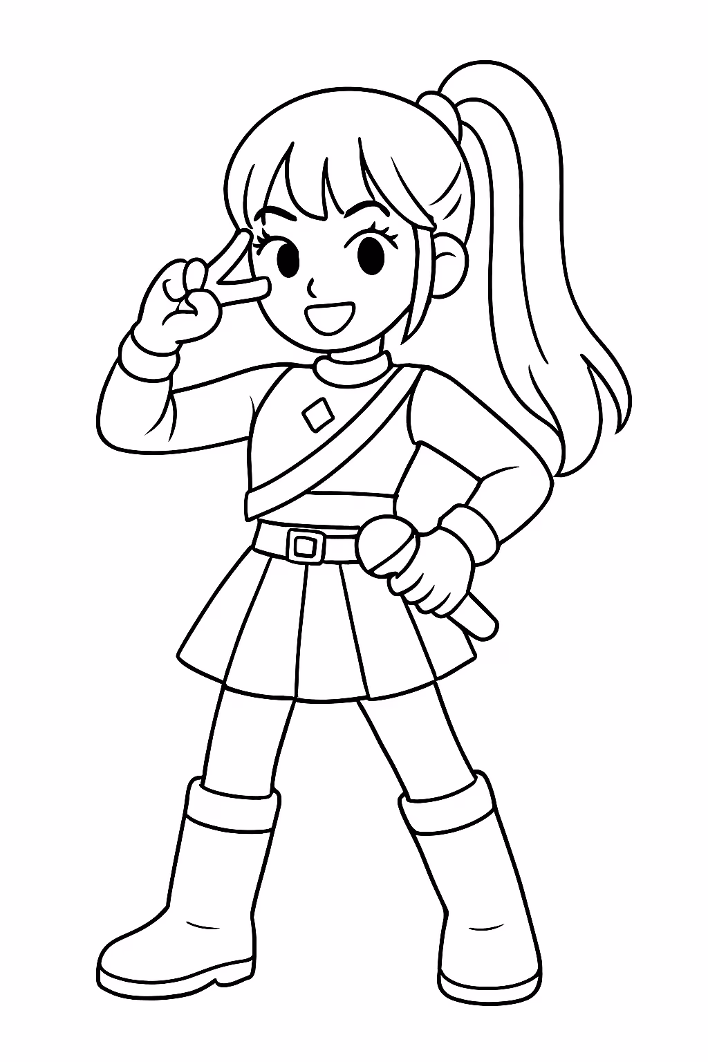 Guerreira do k pop para colorir — desenho para imprimir