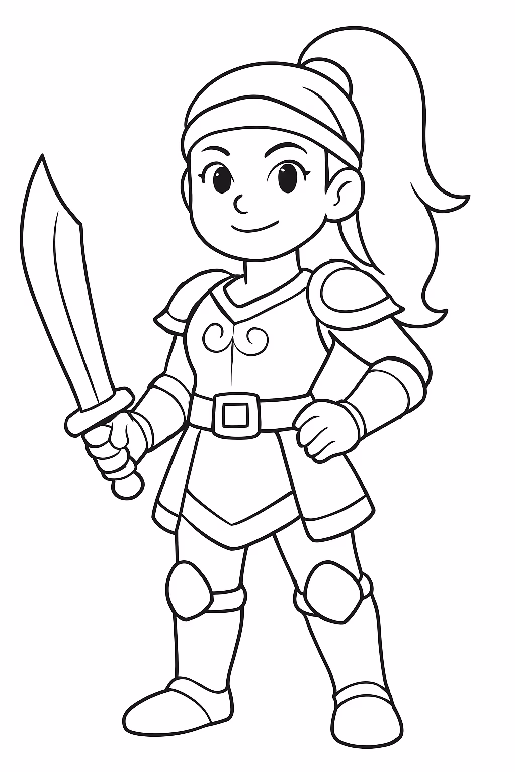 Guerreira do kepok para colorir — desenho para imprimir