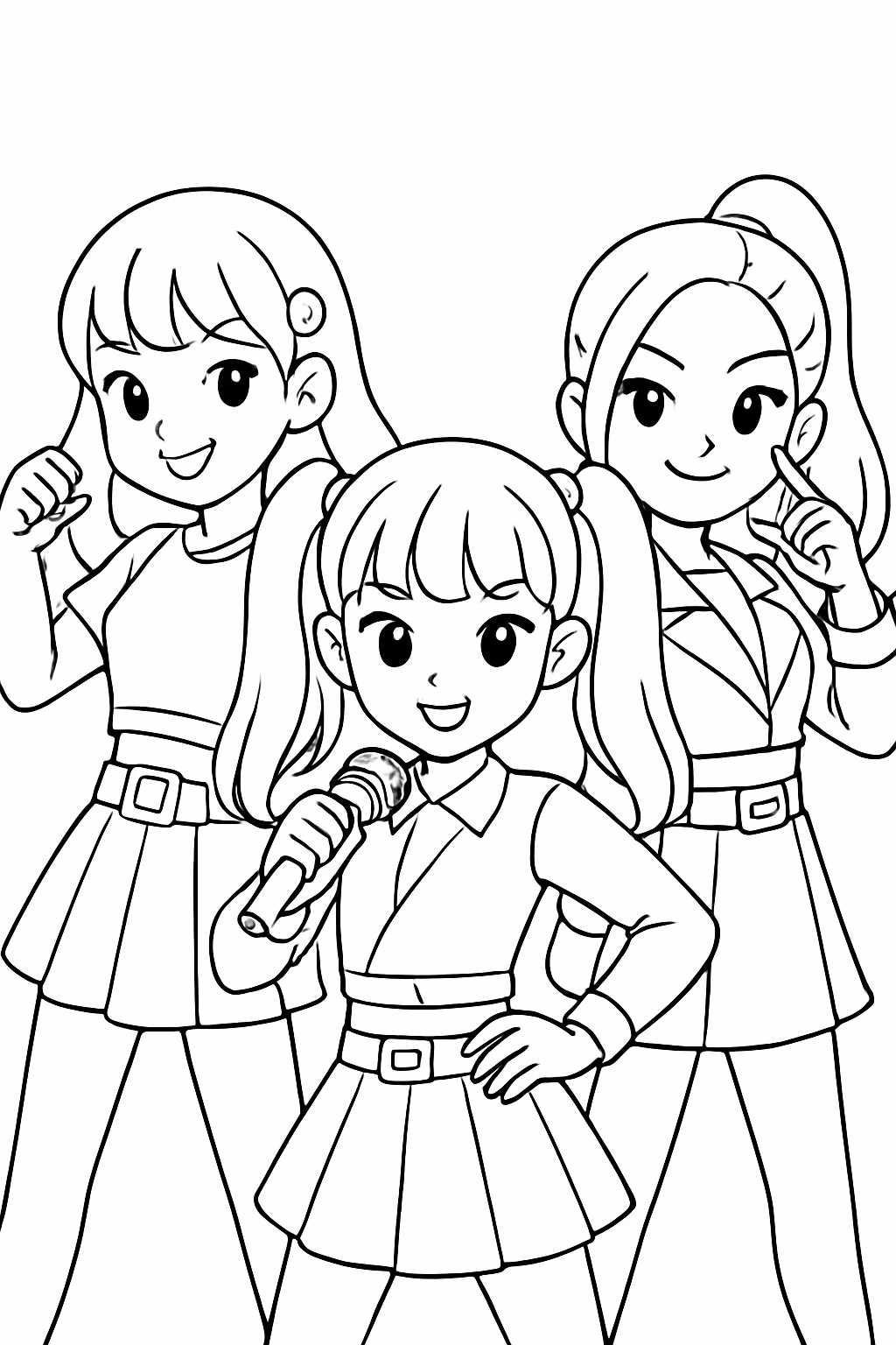 Guerreiras do kpop para colorir — desenho para imprimir