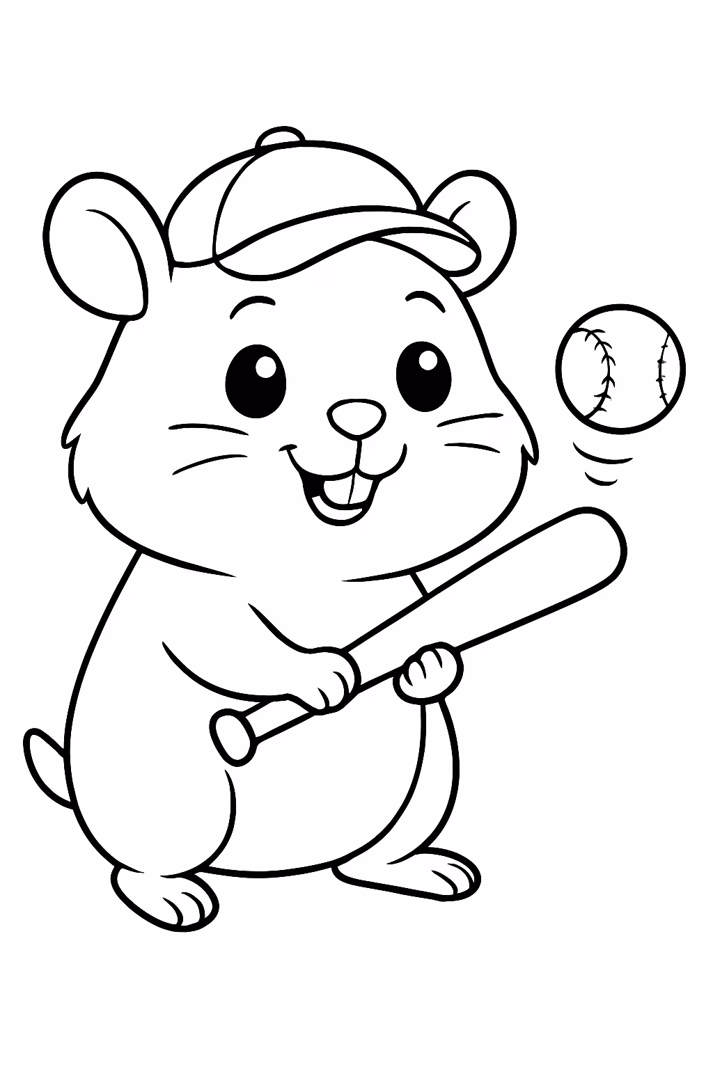 Hamster fazendo taco para colorir — desenho para imprimir