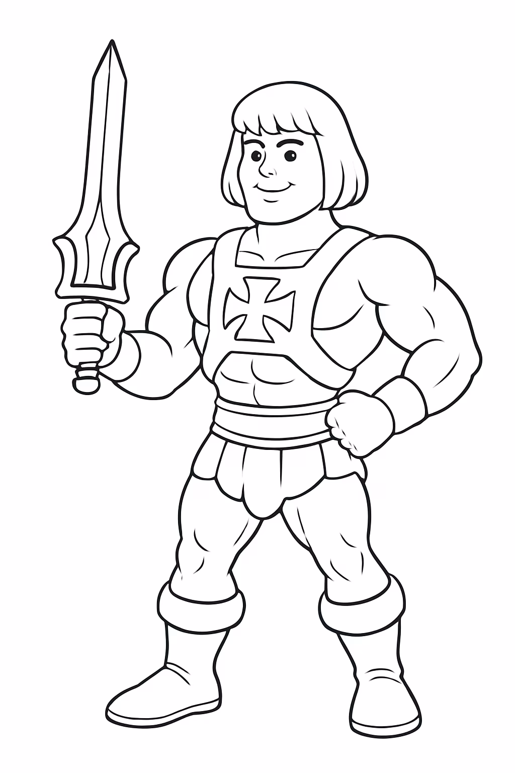 He man para colorir — desenho para imprimir