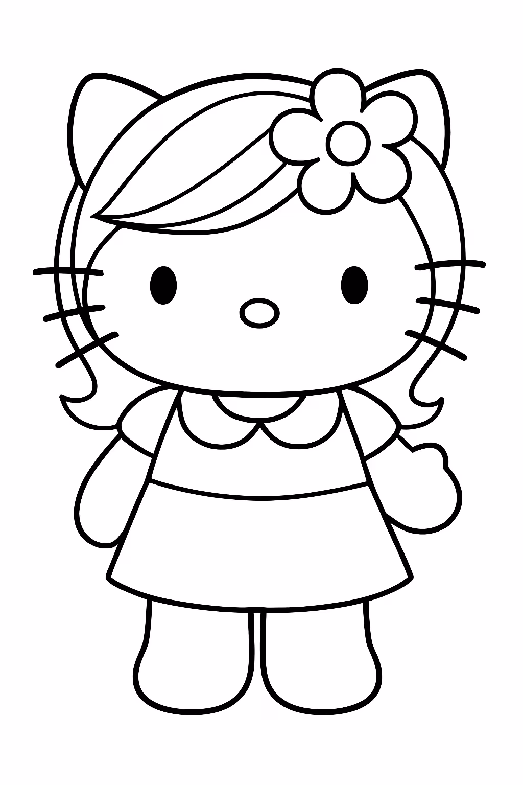 Hello kitty com a roupa e o cabelo da zoey para colorir — desenho para imprimir
