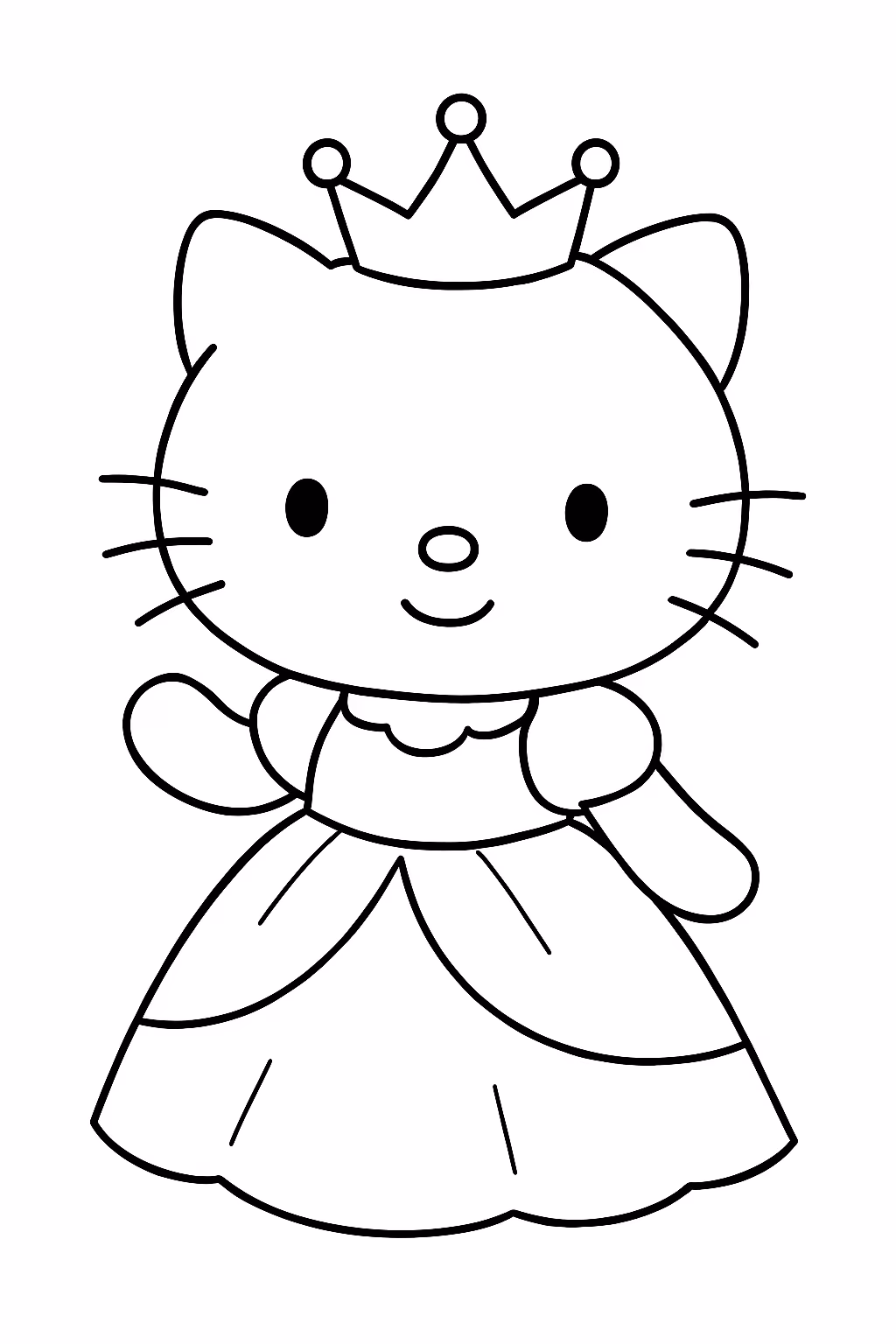 Hello kity rincesa para colorir — desenho para imprimir