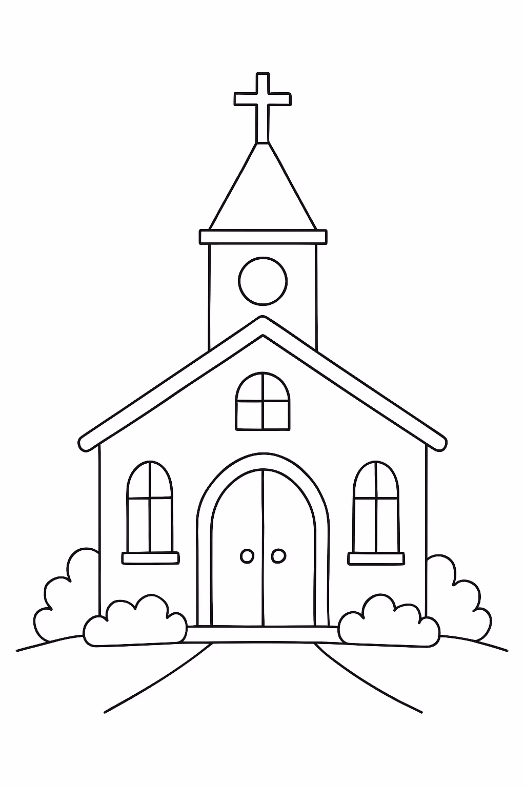 Igreja montar para colorir — desenho para imprimir