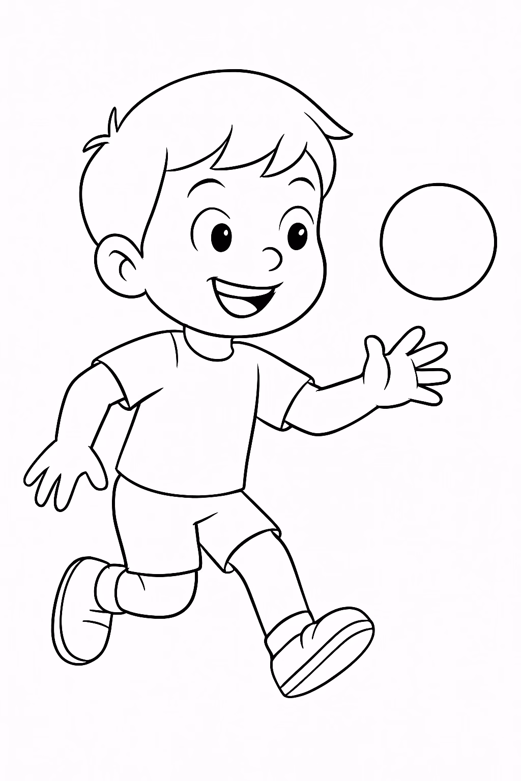Isac cabelo curto anos brincando para colorir — desenho para imprimir