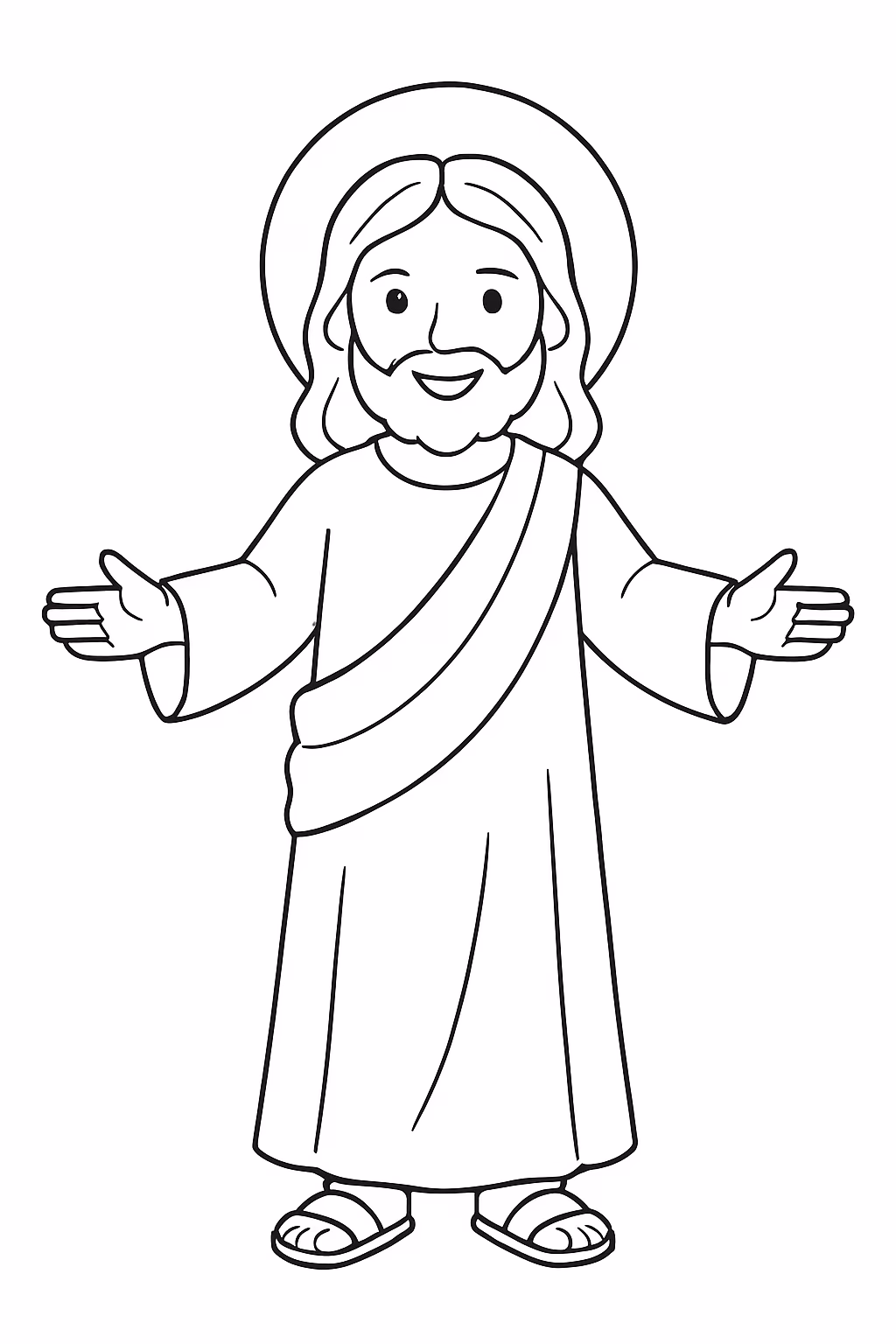 Jesus para colorir — desenho para imprimir