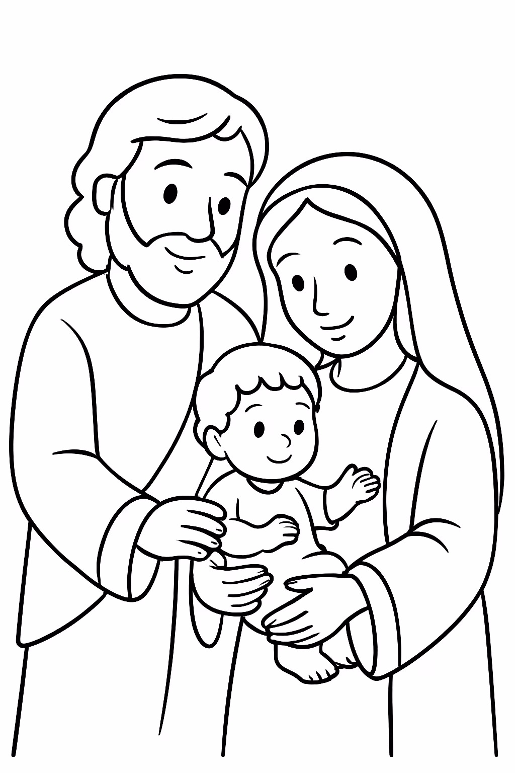 Jesus e maria e sao jose para colorir — desenho para imprimir