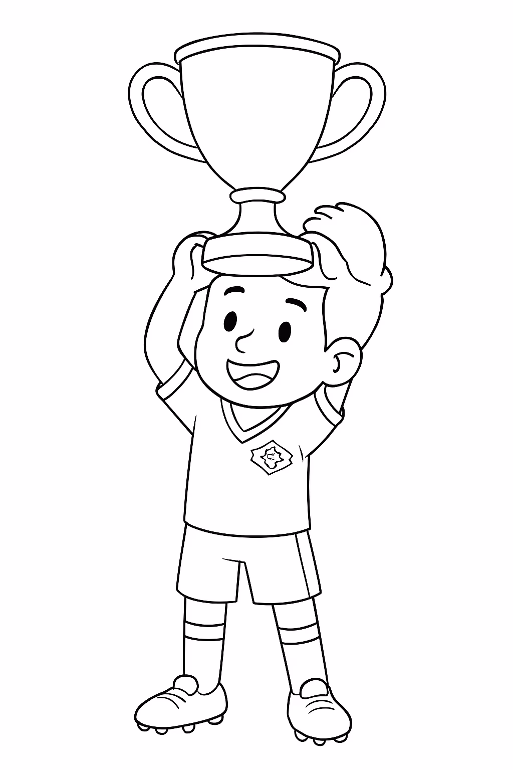 Jogador do brasil levandando a taca da copa para colorir — desenho para imprimir