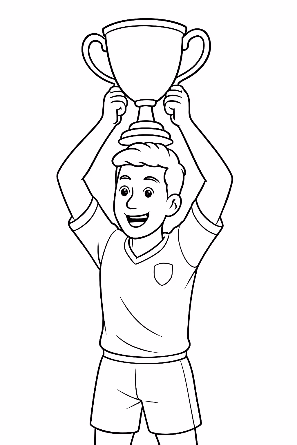 Jogador do brasil levandando a taca da copa realista para colorir — desenho para imprimir