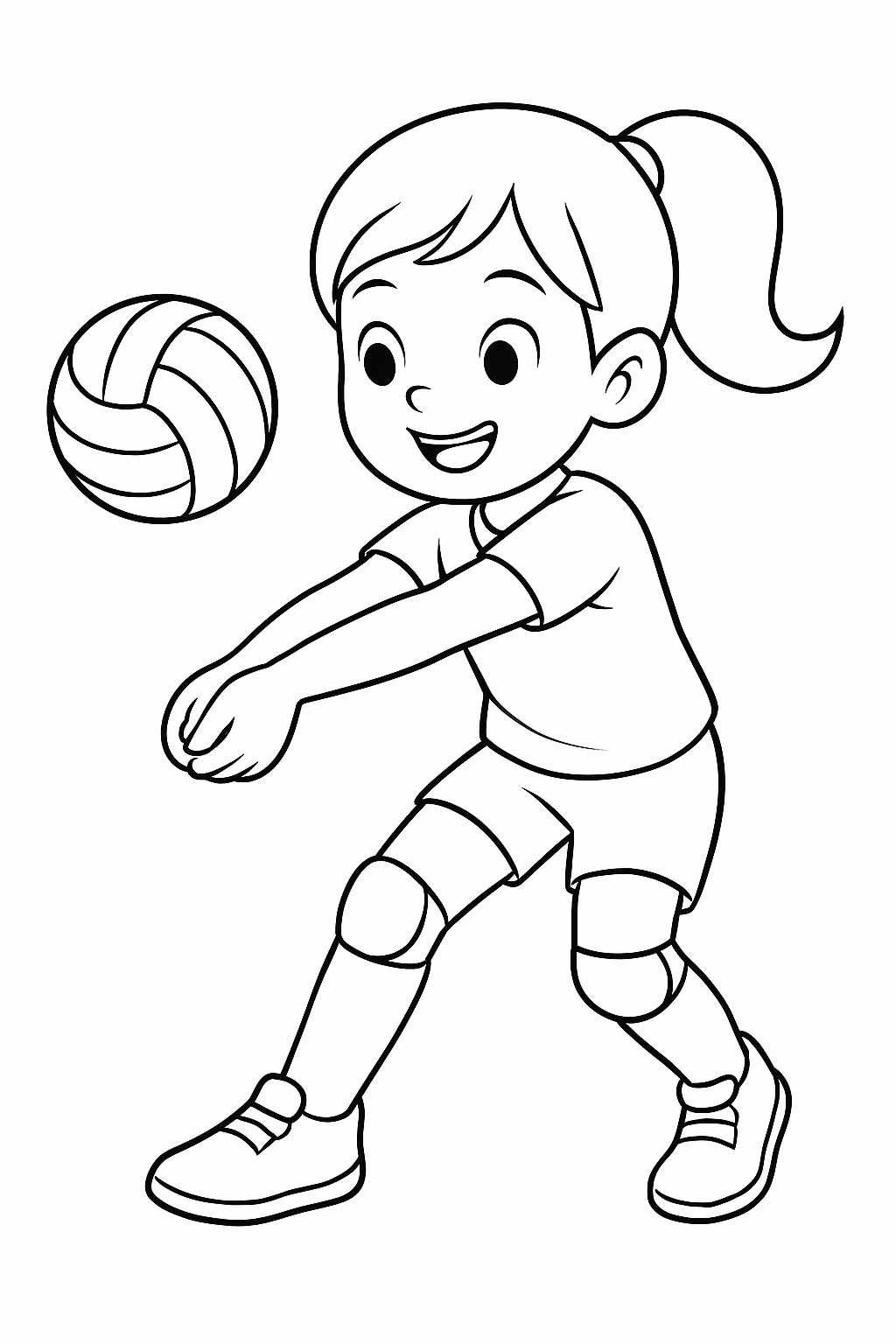 Jogadora de volei menina para colorir — desenho para imprimir