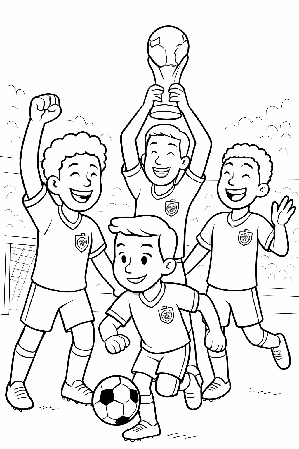 Jogadores do time do brasil na copa do mundo para colorir — desenho para imprimir