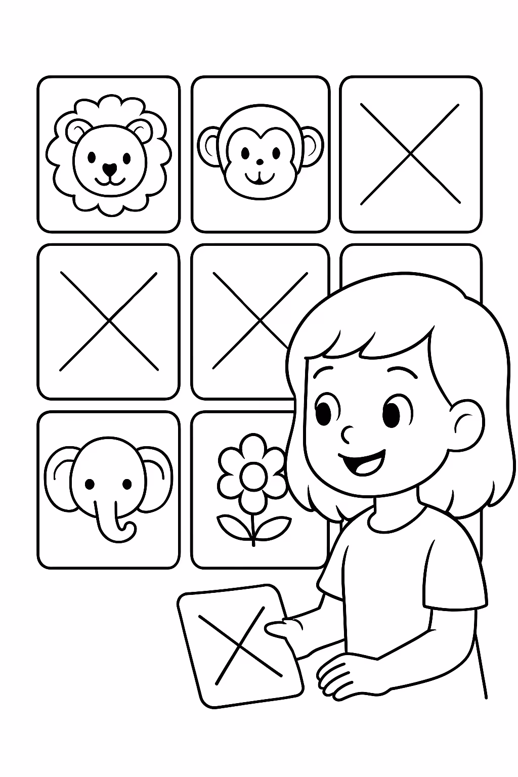 Jogo da memoria para colorir — desenho para imprimir