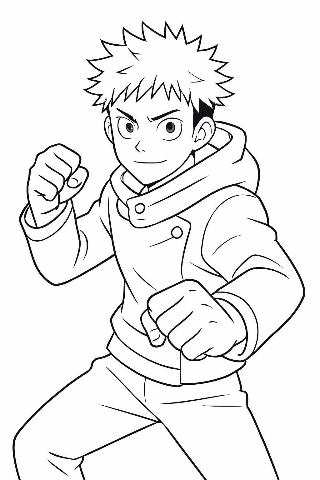 Jujutsu kaisen para colorir — desenho para imprimir