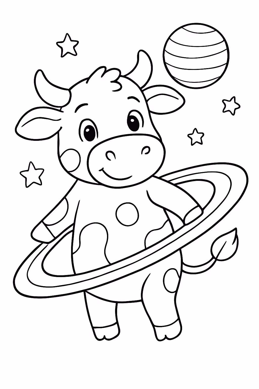 La vaca saturno saturnita para colorir — desenho para imprimir