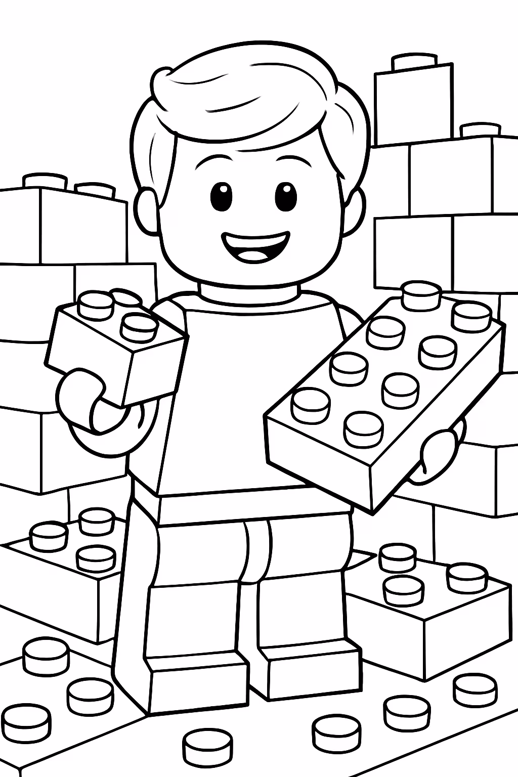 Lego para colorir — desenho para imprimir