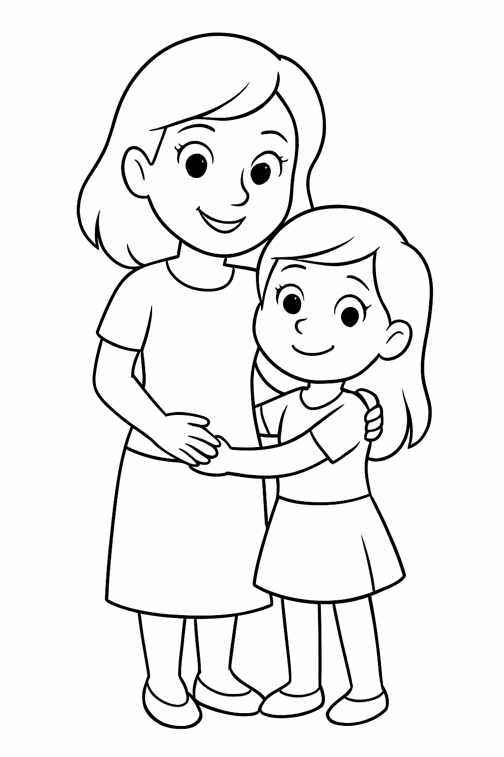 Lele e tia fabi para colorir — desenho para imprimir