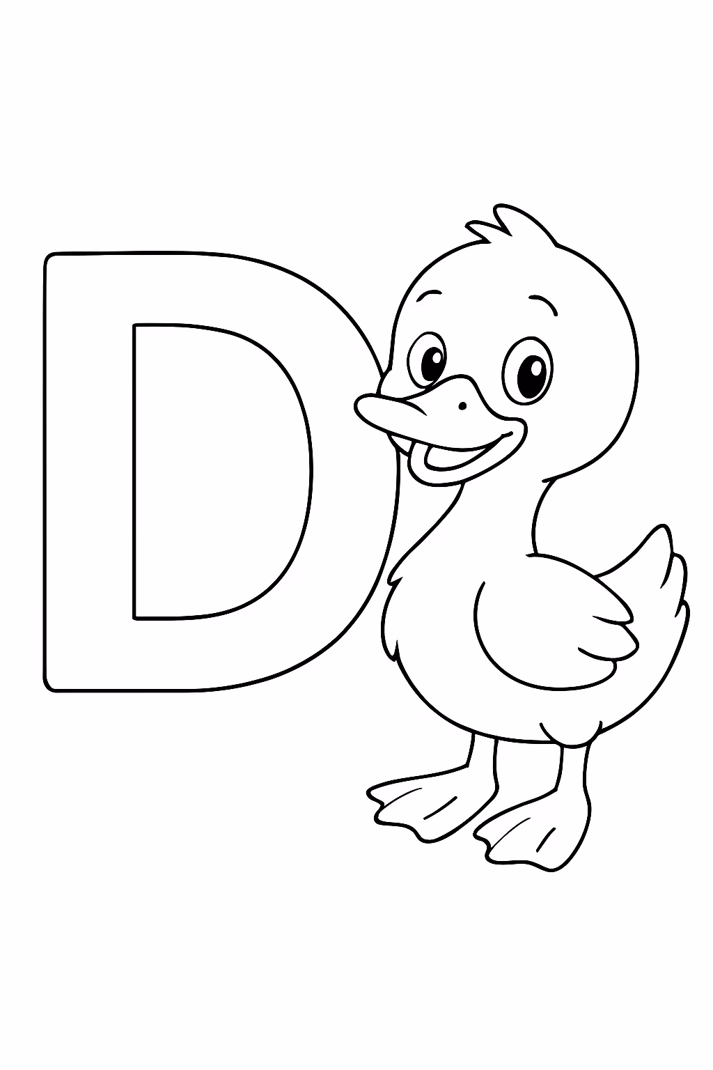 Letra d para colorir — desenho para imprimir