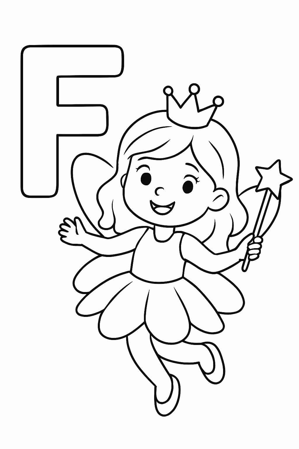 Letra f para colorir — desenho para imprimir
