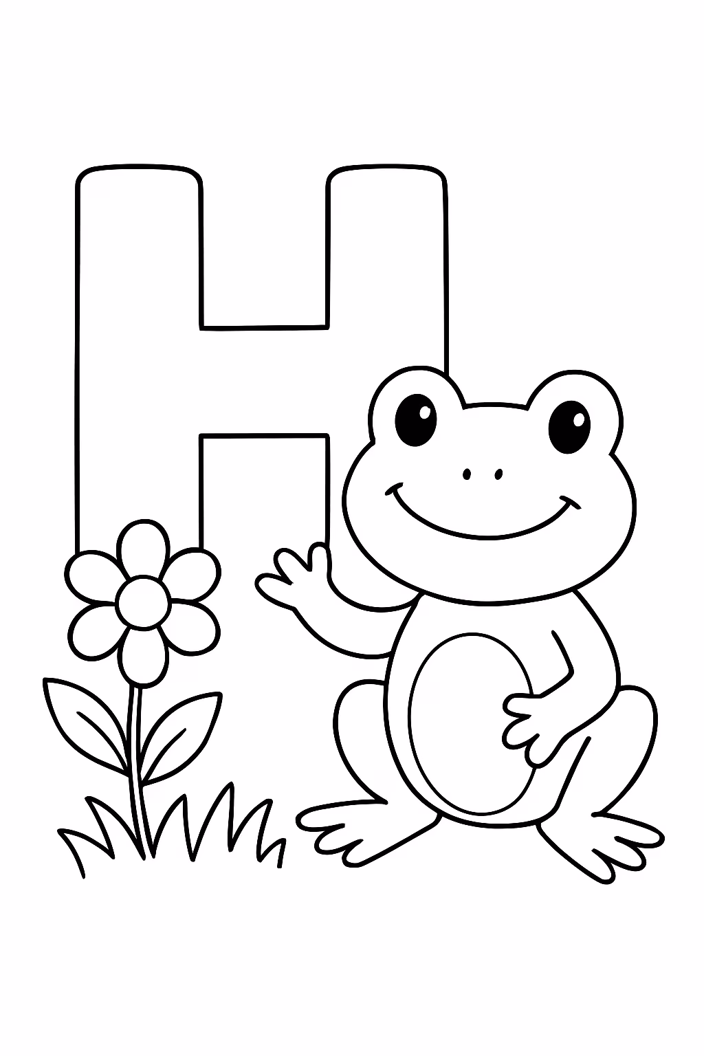 Letra h para colorir — desenho para imprimir