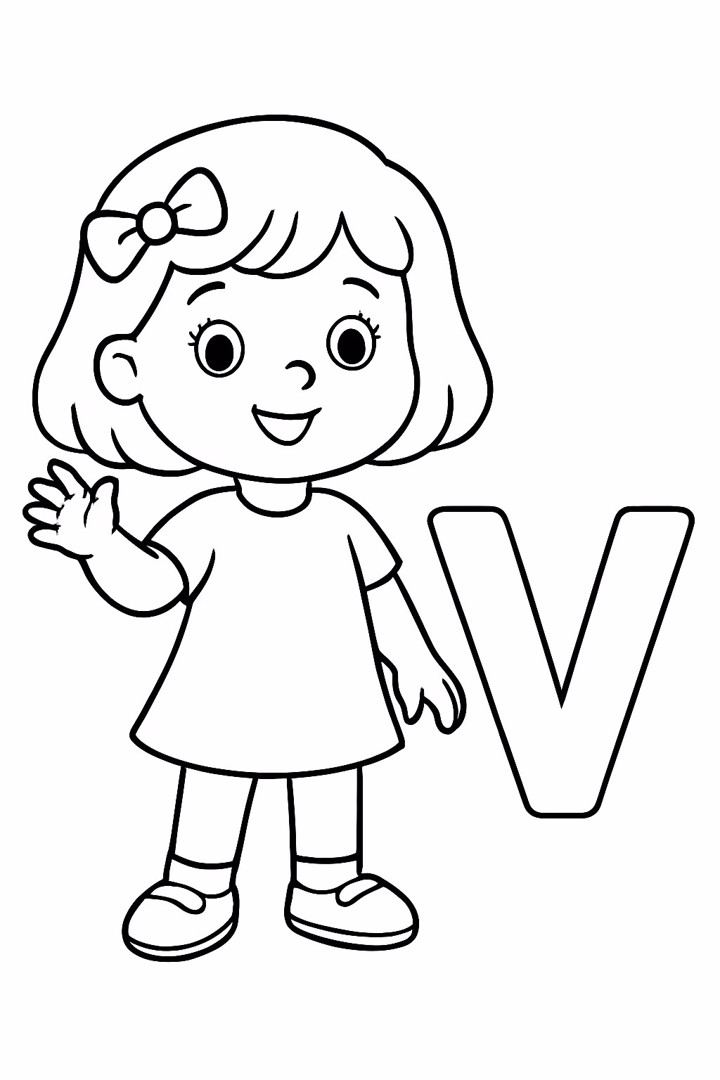 Letra v para colorir — desenho para imprimir