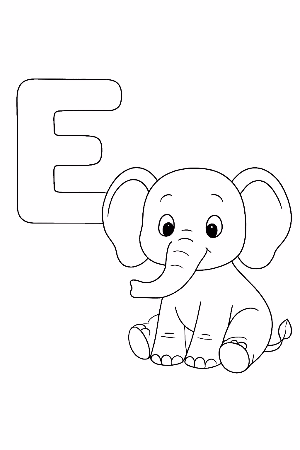 Letras e uma palavra e que comece com essa letra para colorir — desenho para imprimir