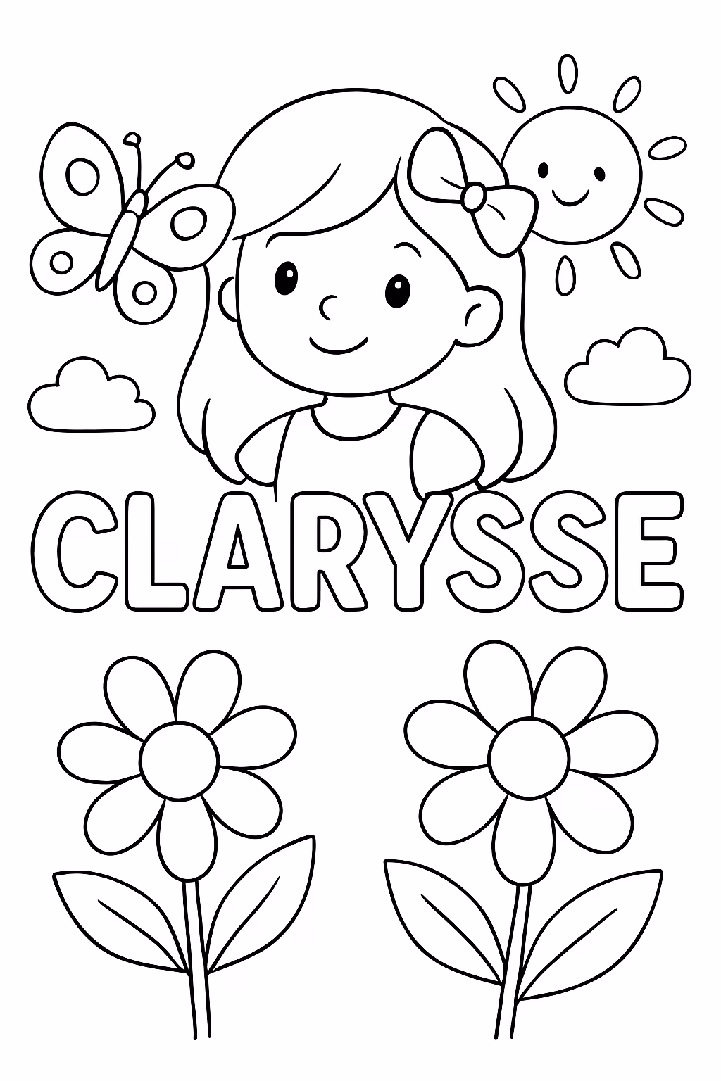 Letreiro escrito clarysse para colorir — desenho para imprimir