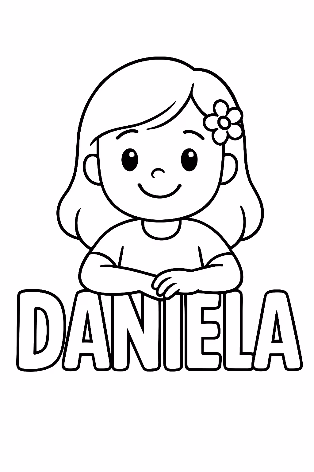 Letreiro escrito daniela para colorir — desenho para imprimir