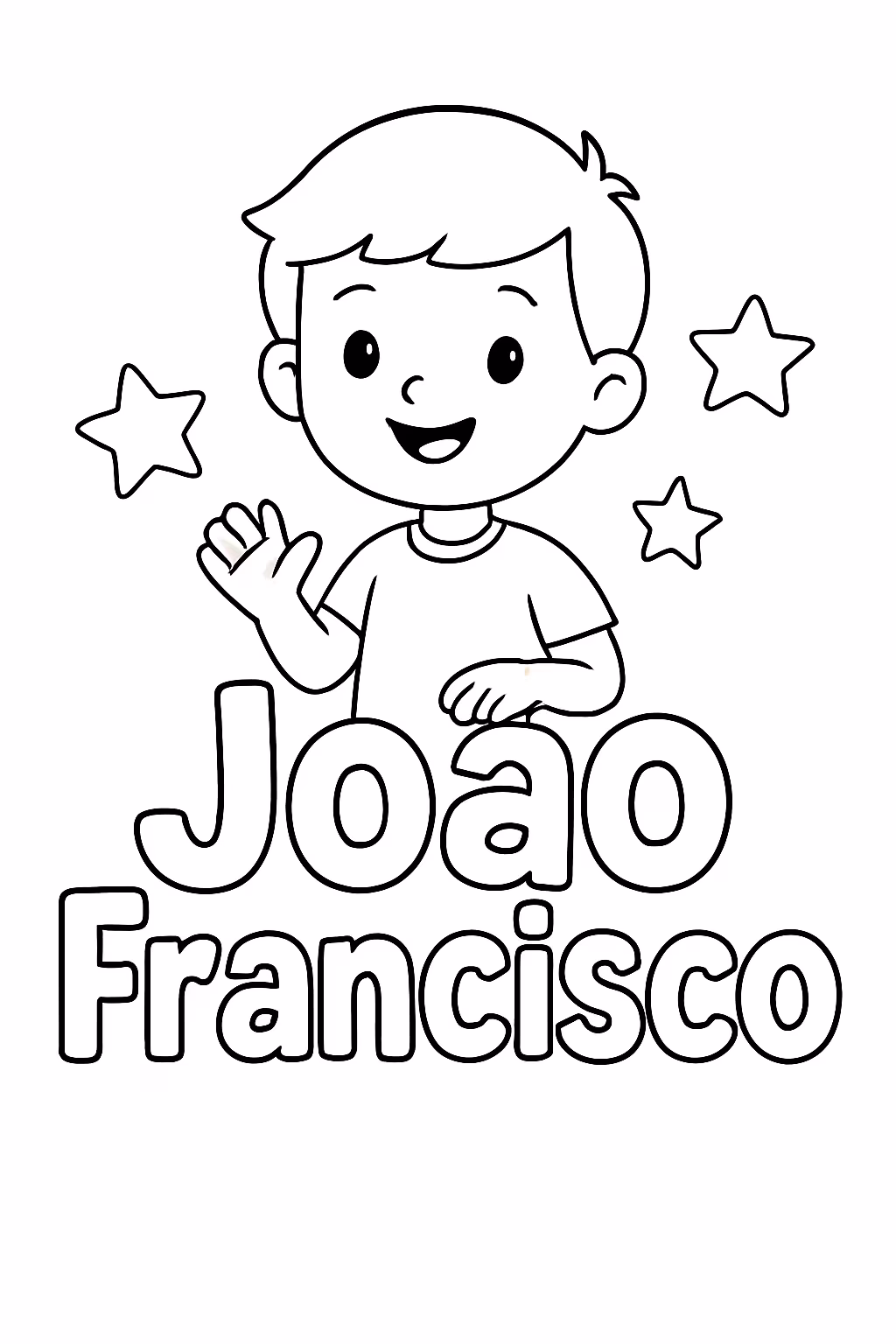 Letreiro escrito joao francisco para colorir — desenho para imprimir