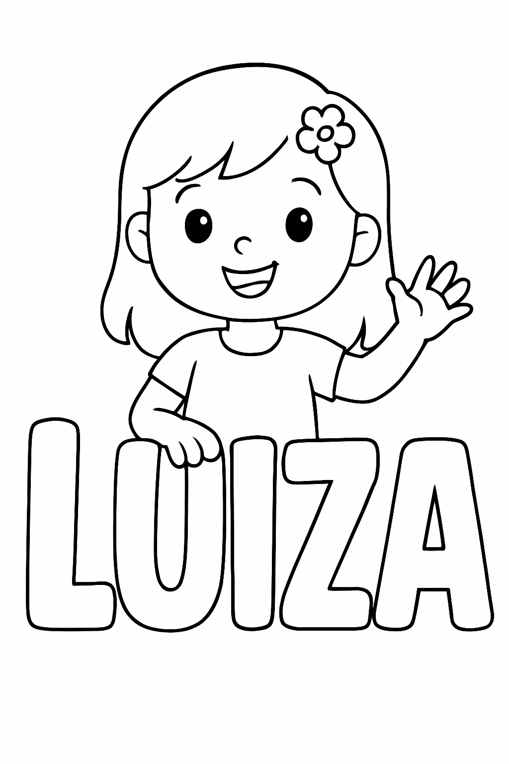 Letreiro escrito luiza para colorir — desenho para imprimir