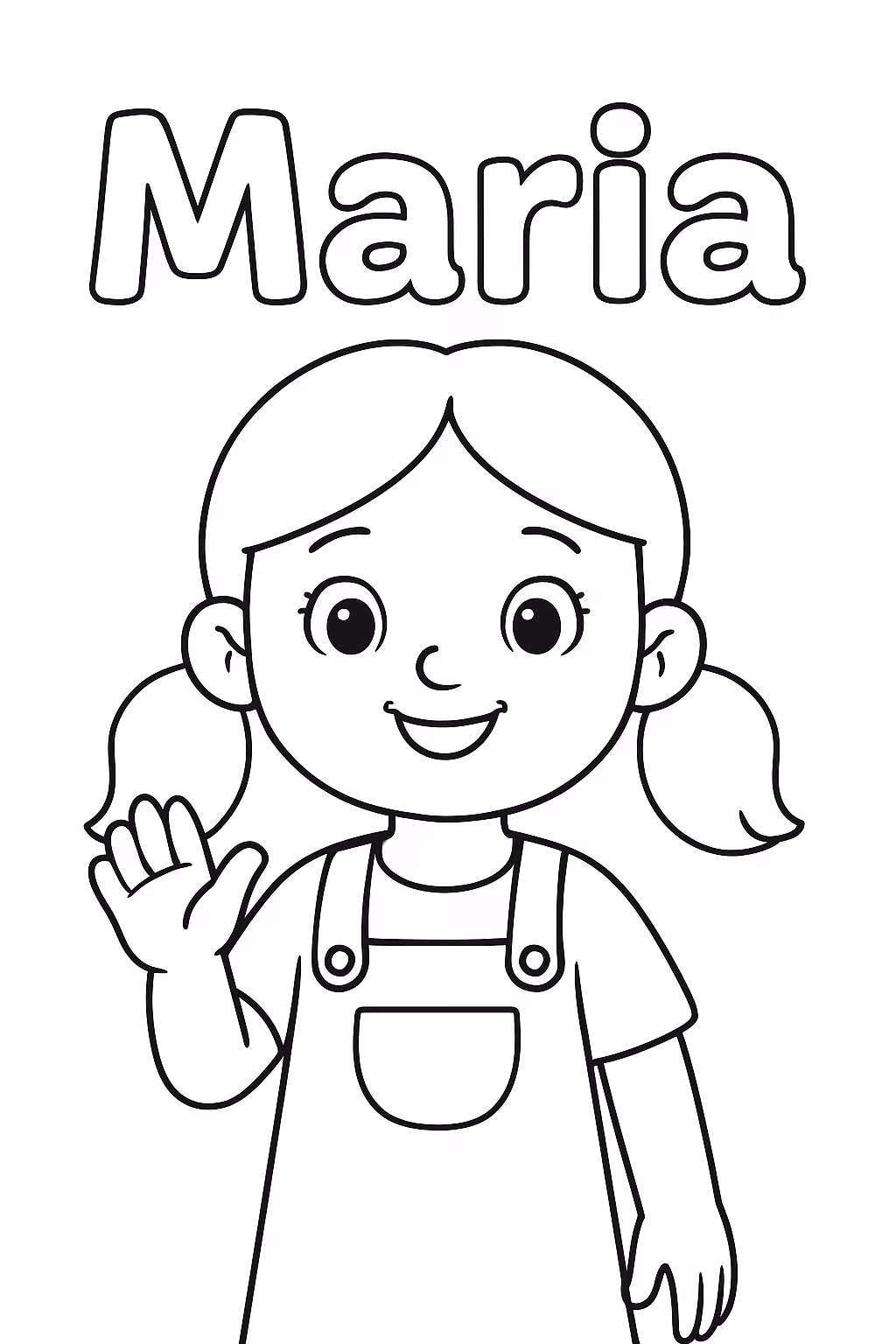 Letreiro escrito maria para colorir — desenho para imprimir