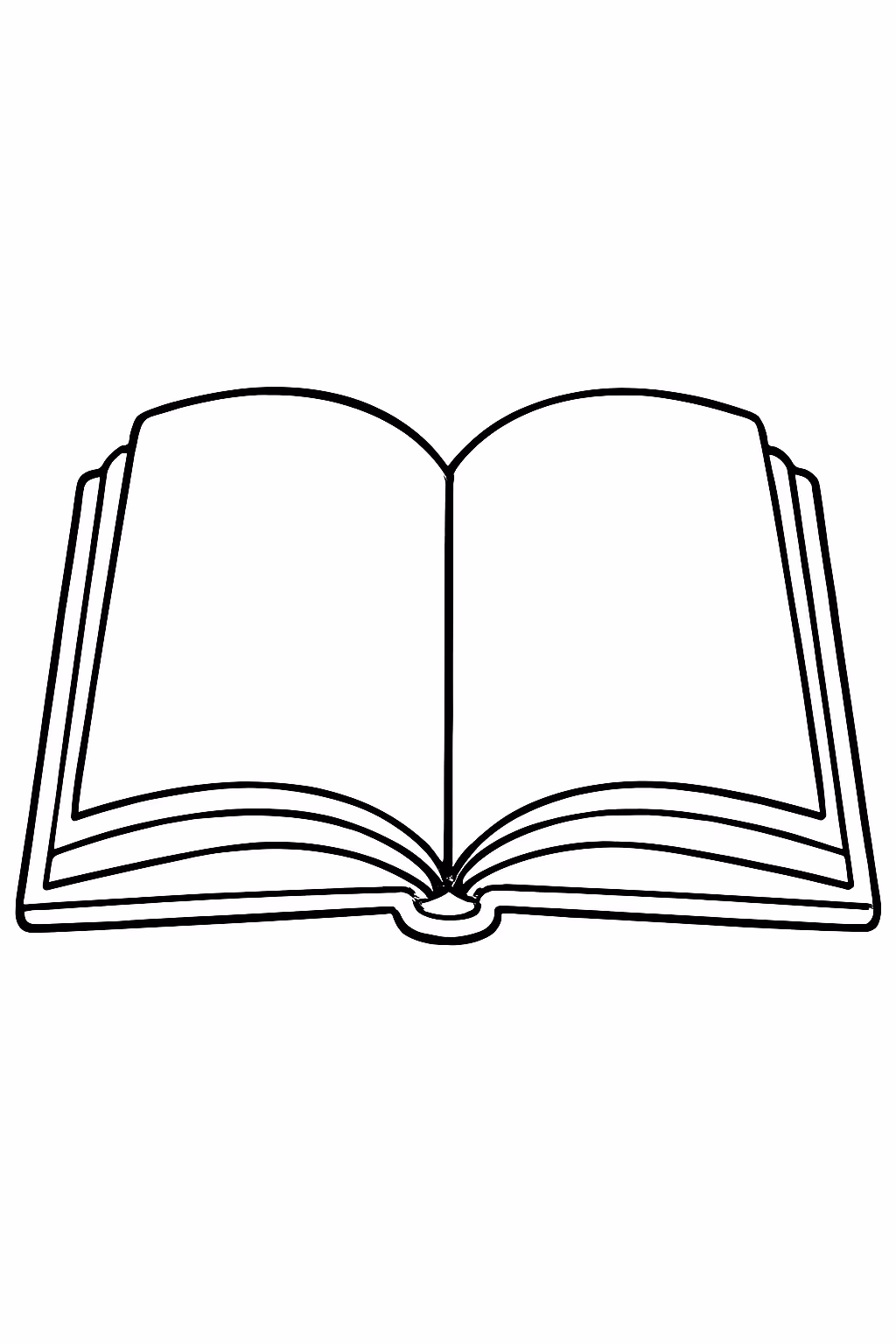Livro aberto para colorir — desenho para imprimir