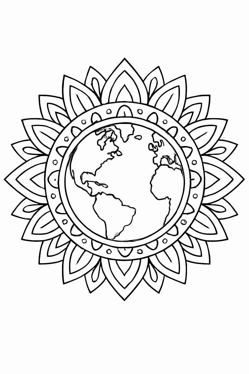 Mandalas geograficas para colorir — desenho para imprimir