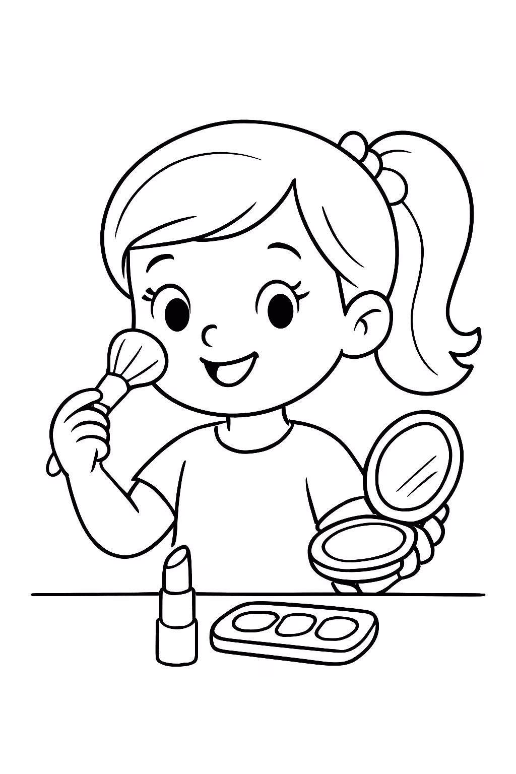 Maquiagem para colorir — desenho para imprimir