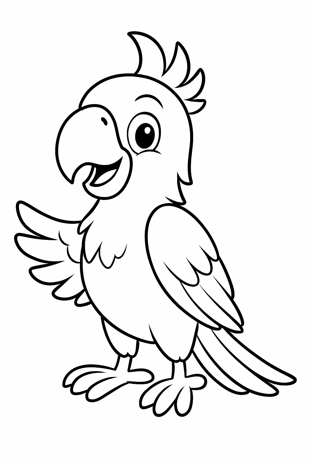 Mascote arara para colorir — desenho para imprimir