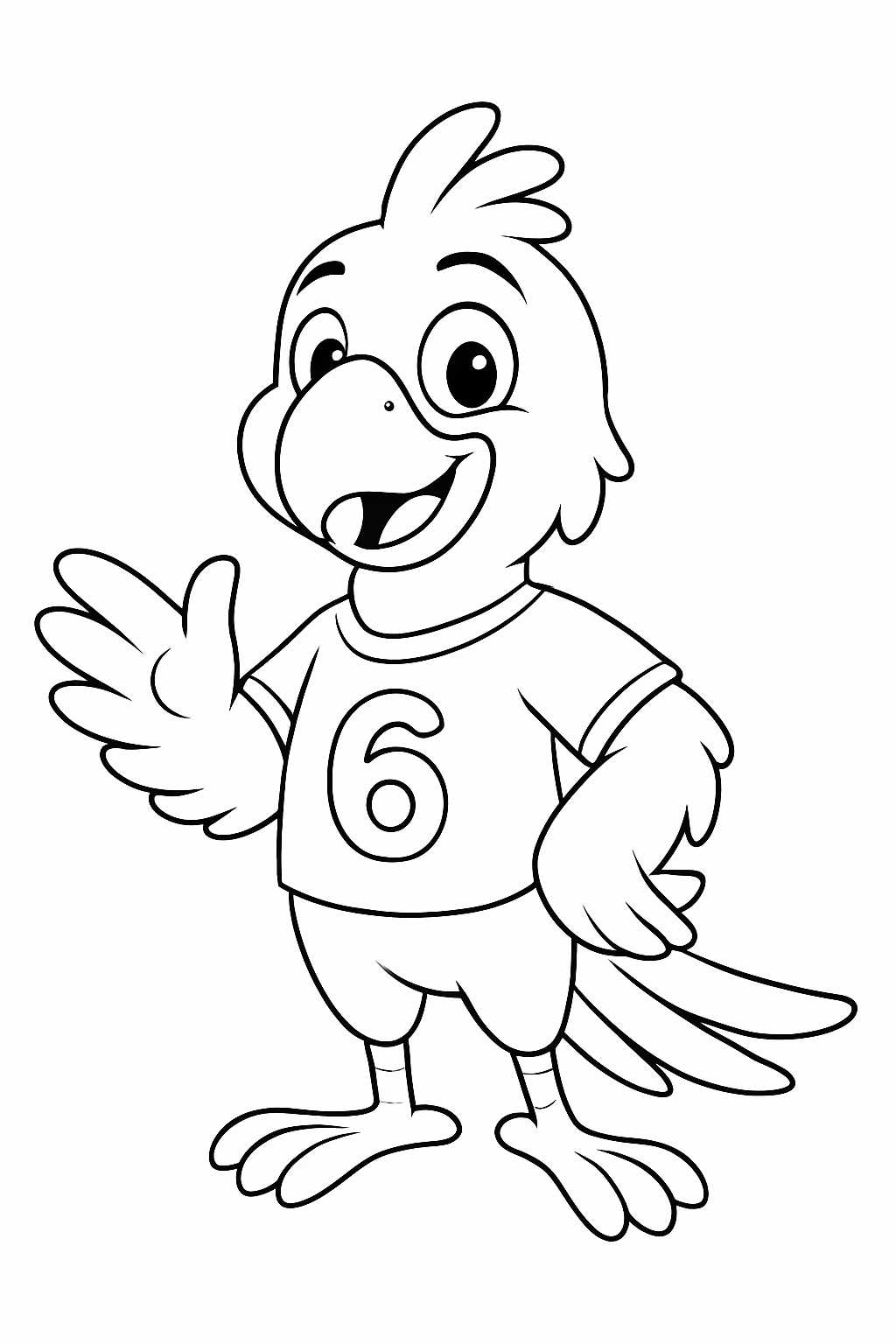 Mascote arara do ano a para colorir — desenho para imprimir