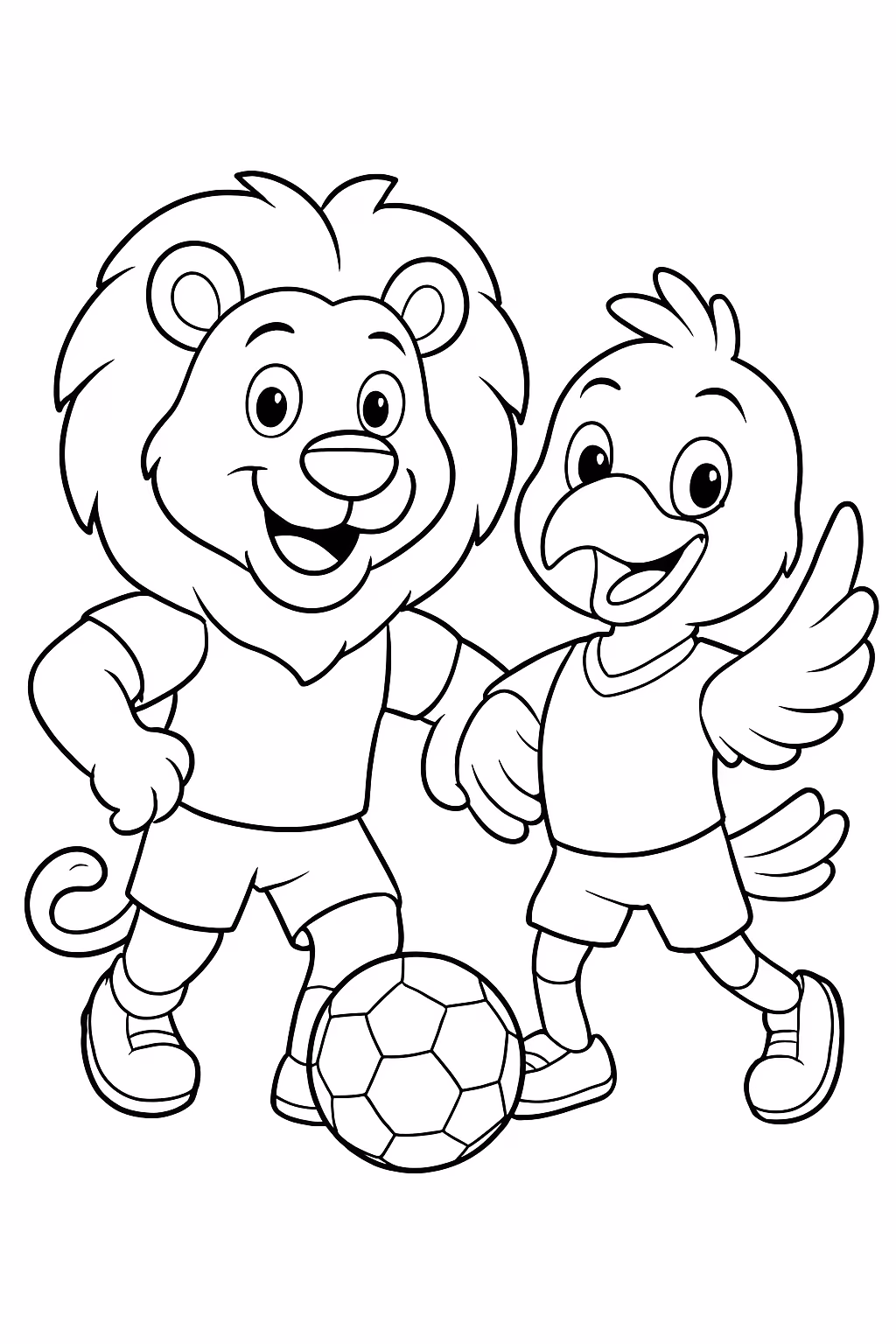Mascotes da copa para colorir — desenho para imprimir