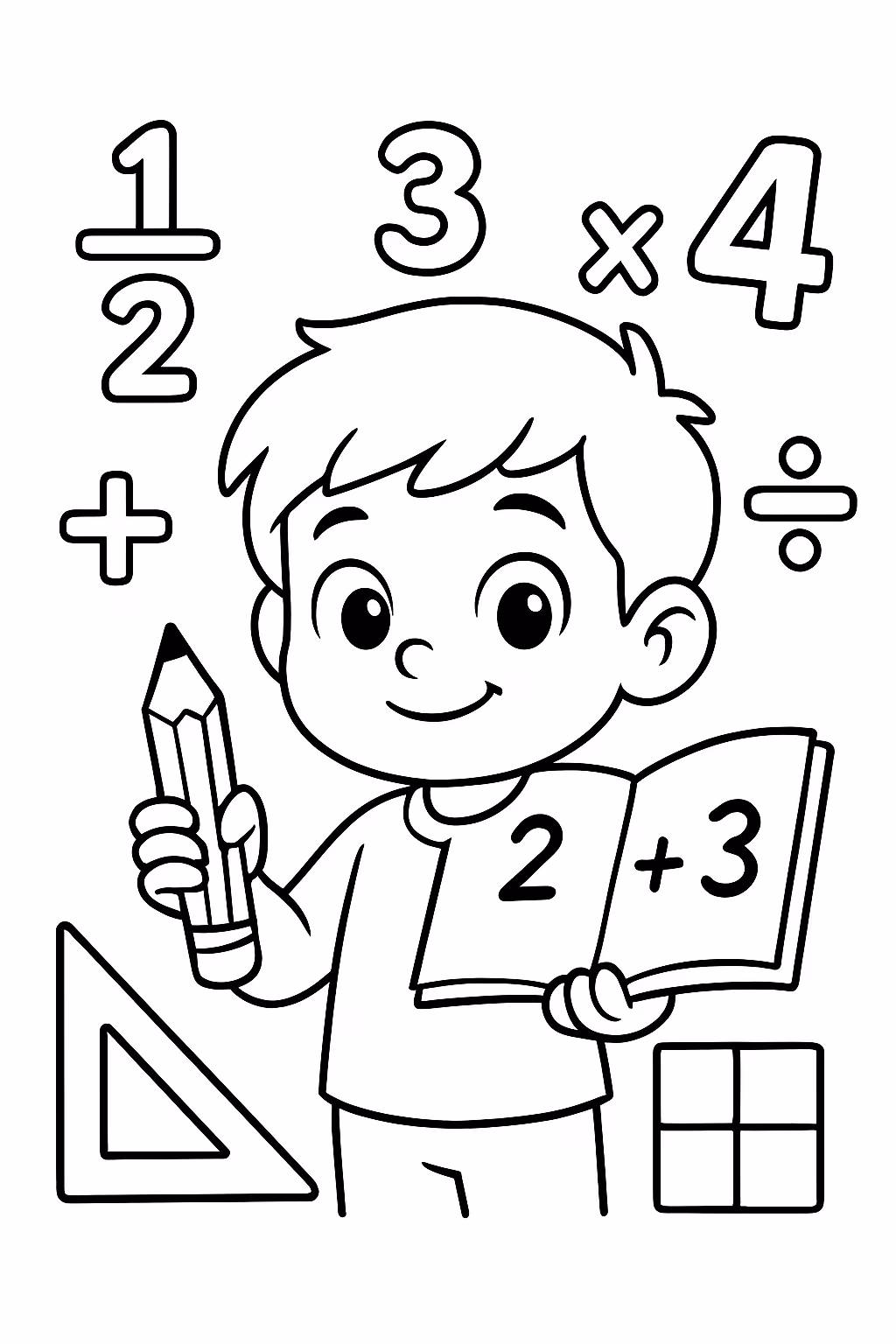 Matematica para colorir — desenho para imprimir