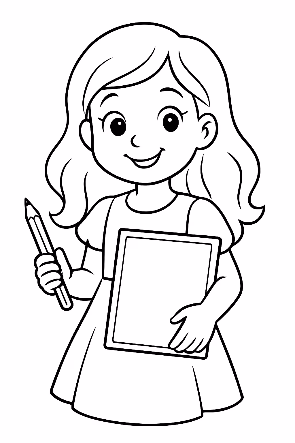 Menina de profossional para colorir — desenho para imprimir