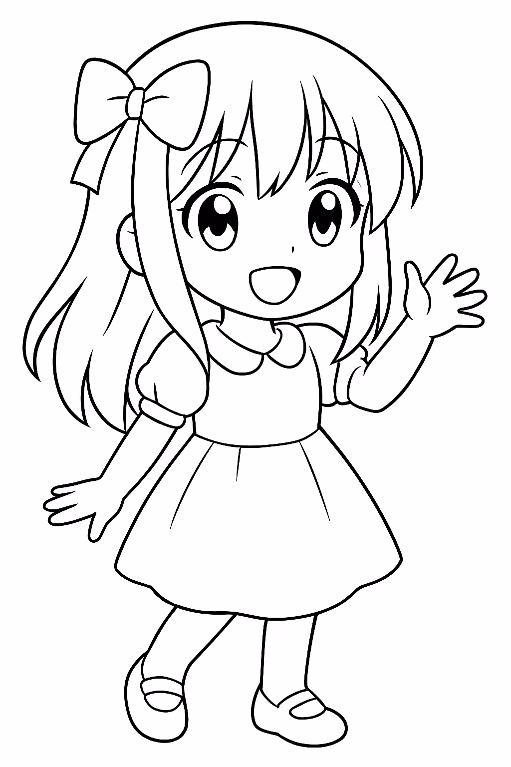 Menina de manga para colorir — desenho para imprimir