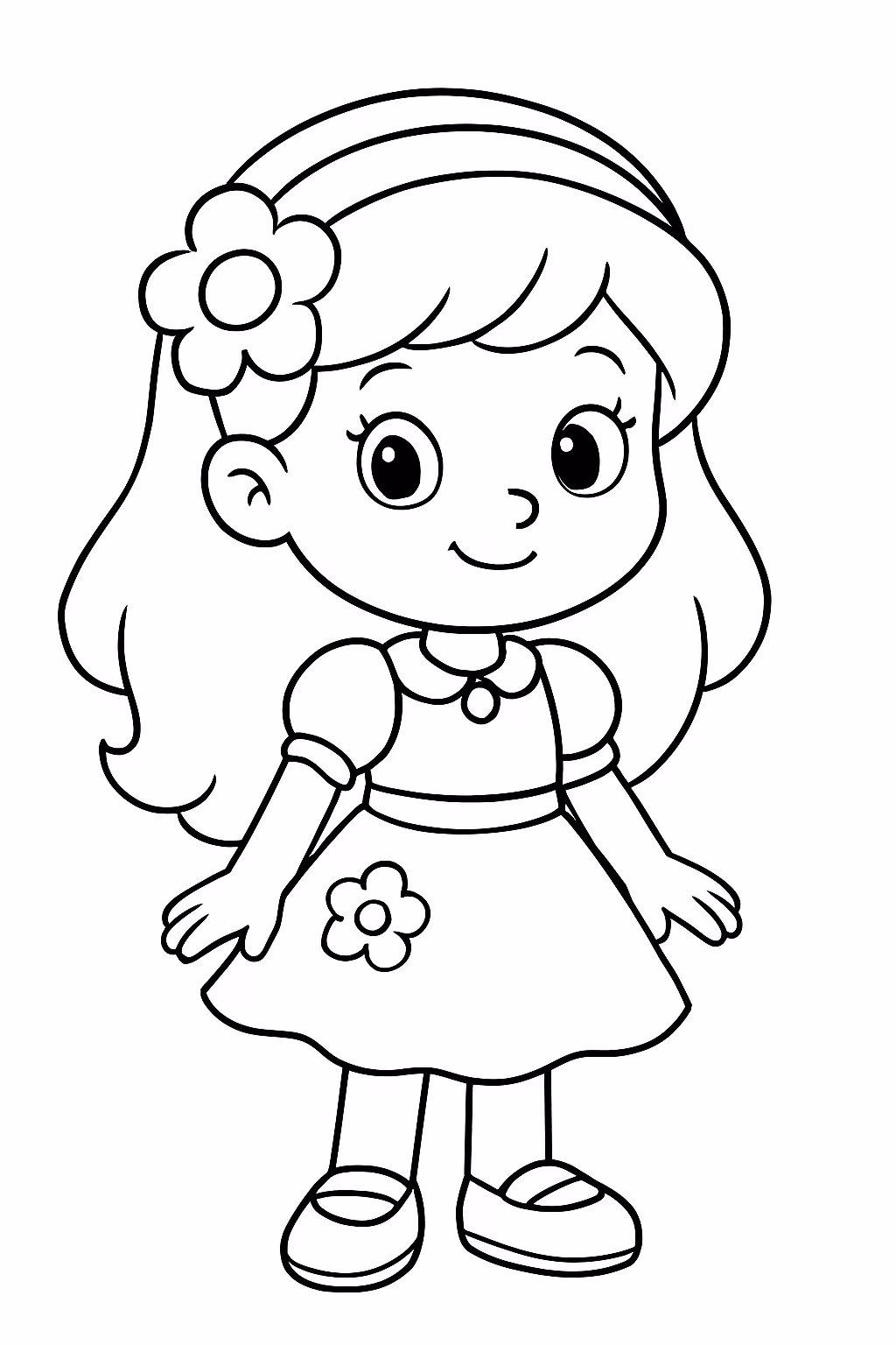 Menina estilo rosa para colorir — desenho para imprimir