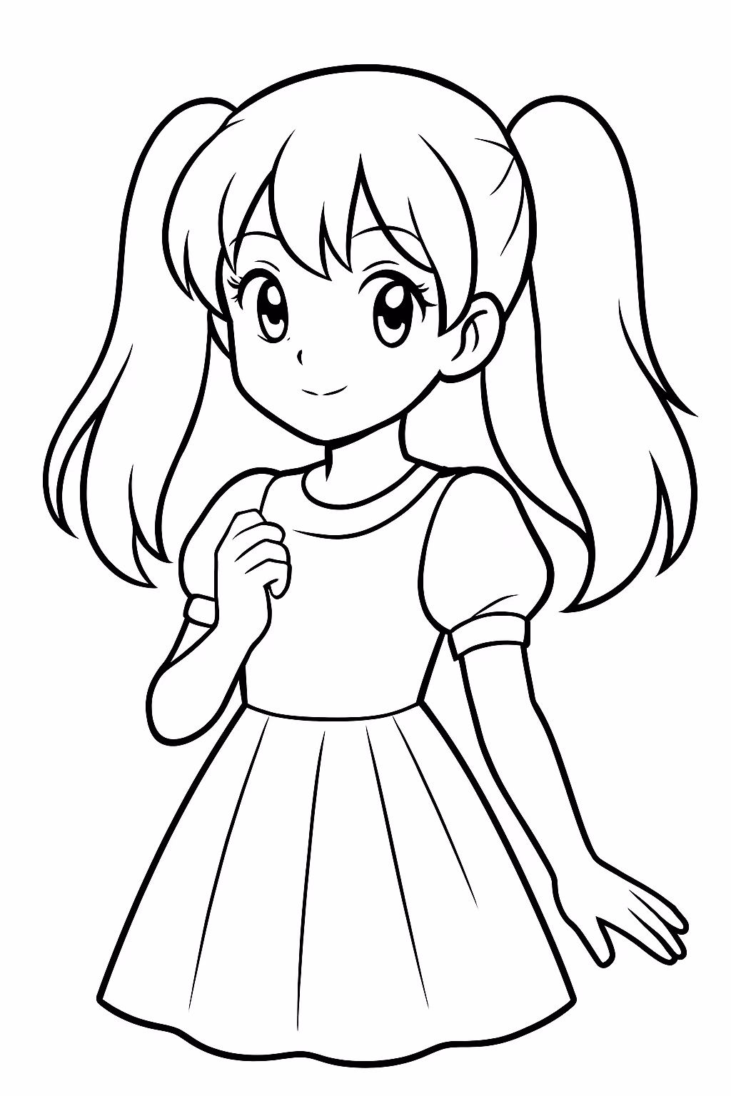 Menina manga para colorir — desenho para imprimir