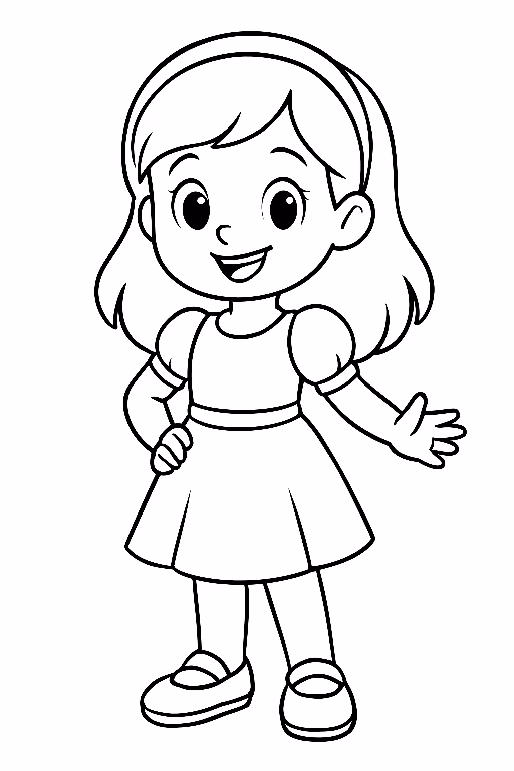 Meninas com roupas para colorir — desenho para imprimir
