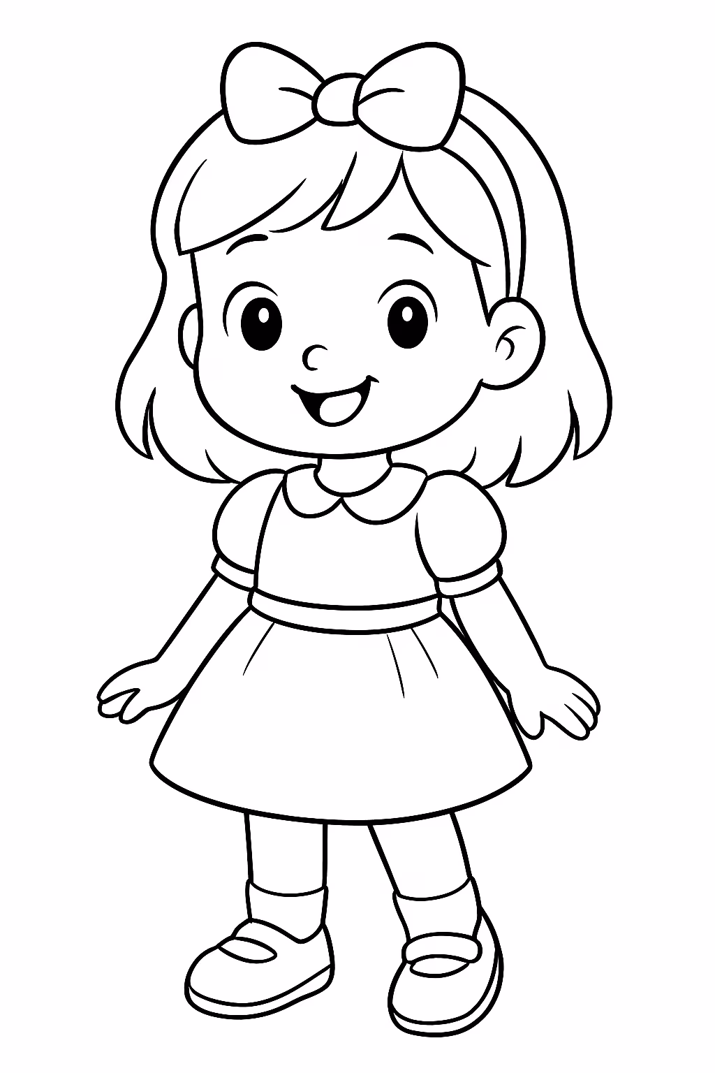Menininha fofinha para colorir — desenho para imprimir