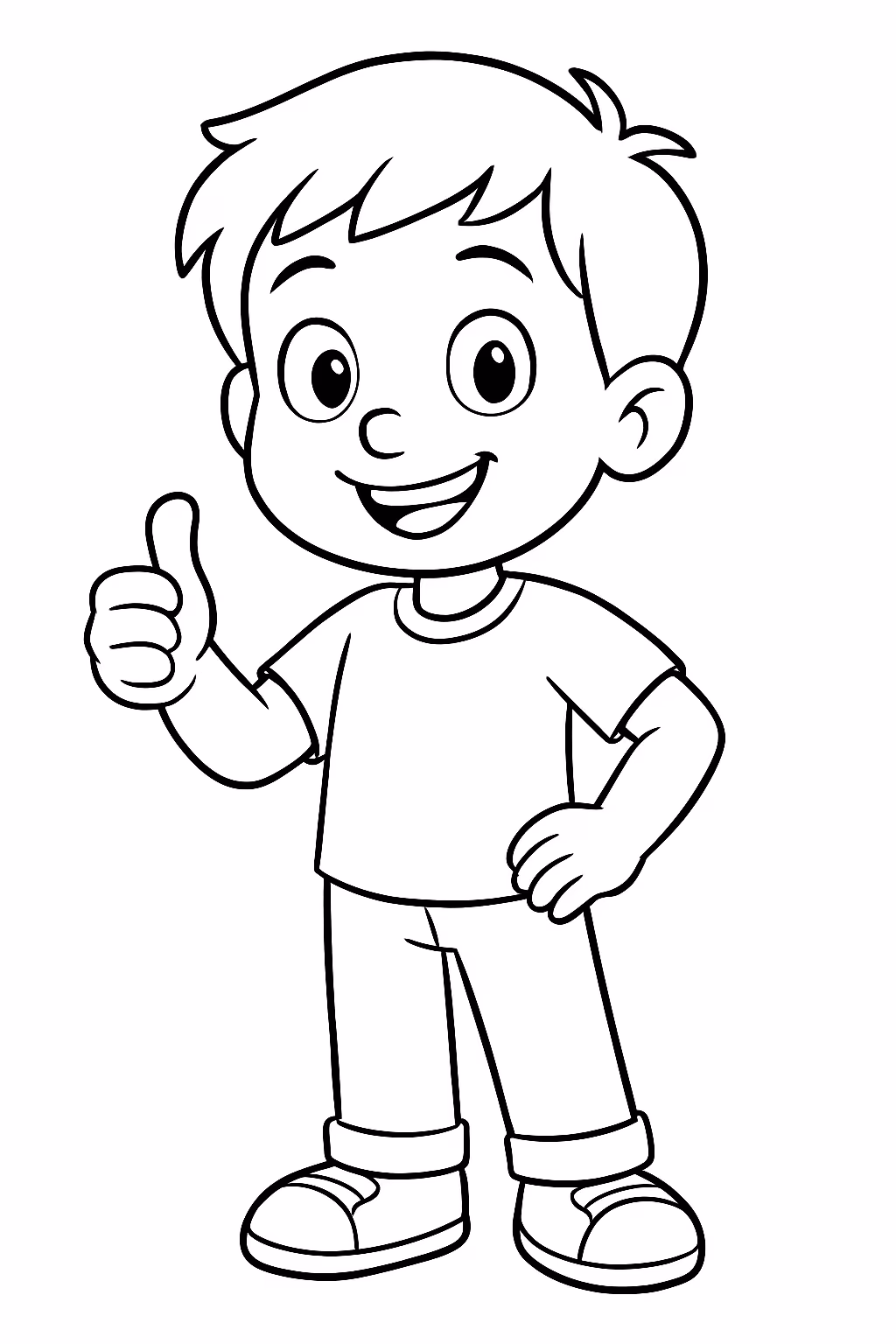 Menino bem para colorir — desenho para imprimir