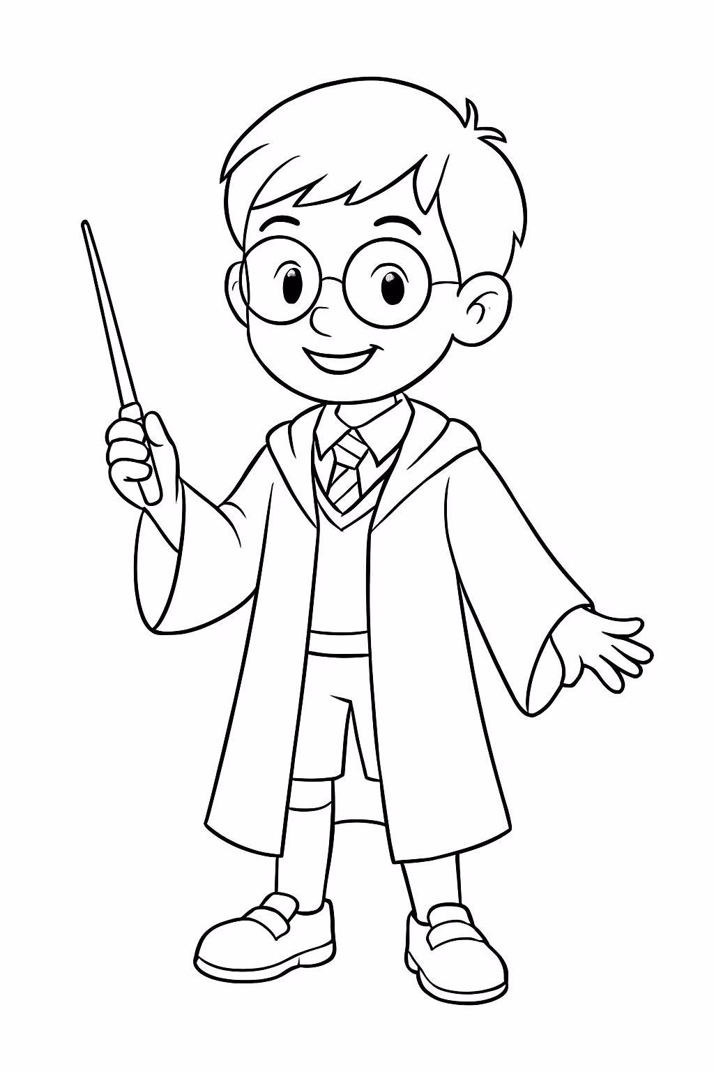 Menino com roupa do harry potter para colorir — desenho para imprimir