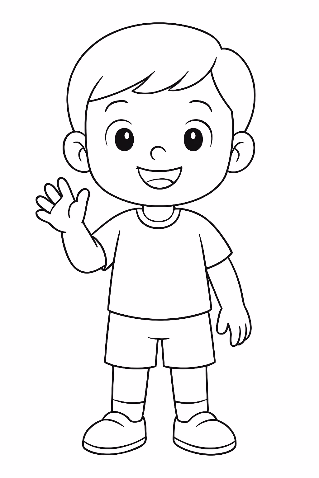 Menino de anos de cabelo liso para colorir — desenho para imprimir