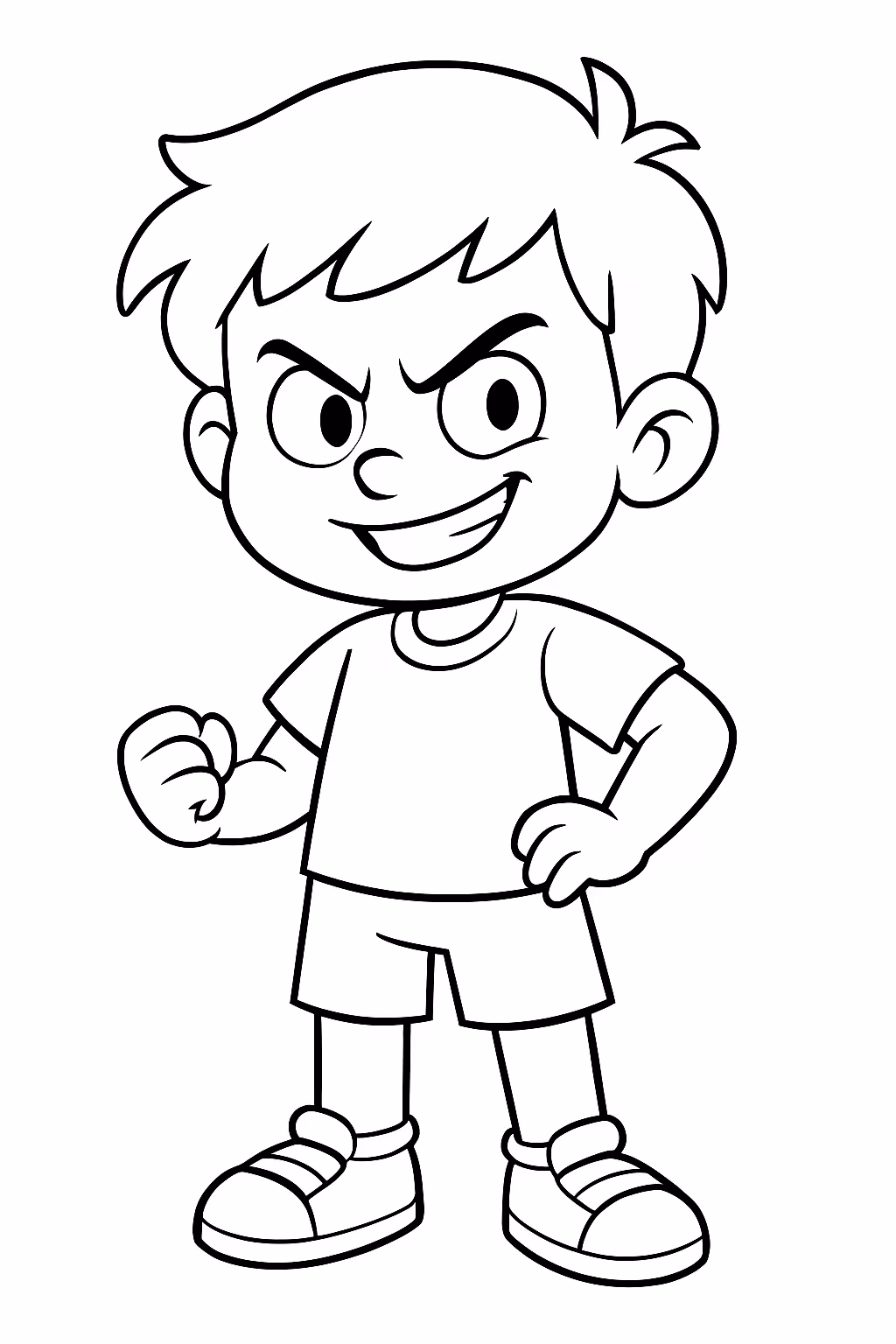 Menino mal para colorir — desenho para imprimir