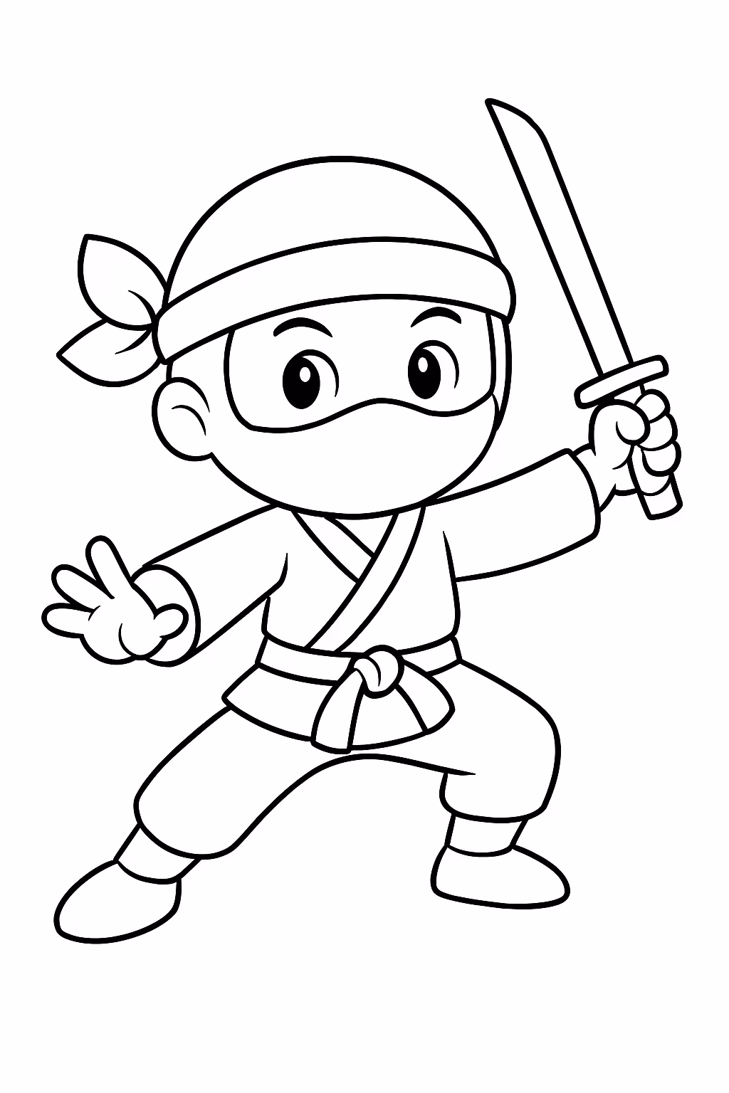 Menino ninja para colorir — desenho para imprimir