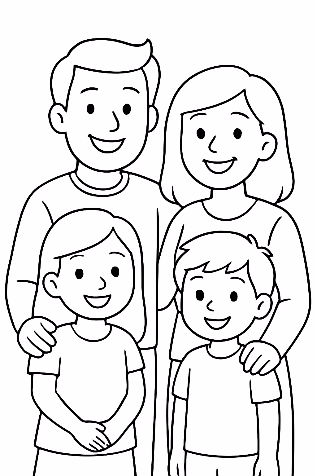 Minha familia isa gabi mae pai para colorir — desenho para imprimir